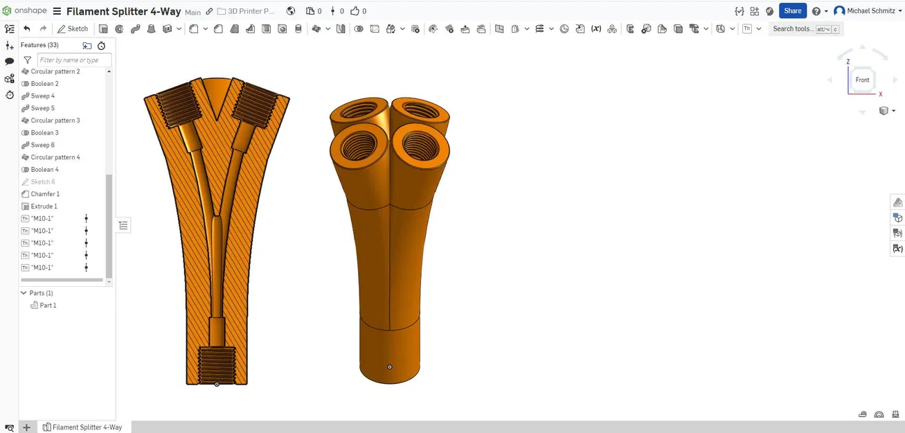 Bộ Chia Sợi In 3D 4 Chiều - Image 1