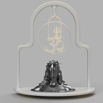 Mô hình Bệ thờ Thần Shiva in 3D có Biểu tượng Om và Thiết kế Trishul