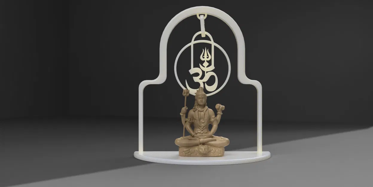 Mô hình Bệ thờ Thần Shiva in 3D có Biểu tượng Om và Thiết kế Trishul - Image 8