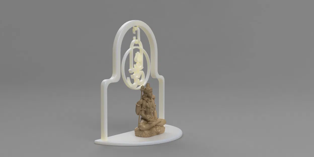 Mô hình Bệ thờ Thần Shiva in 3D có Biểu tượng Om và Thiết kế Trishul - Image 9