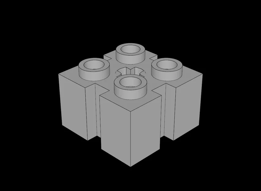 Gạch Lego Tương Thích (90258.dat) 2 x 2 có Khe và Lỗ Trục - Image 1