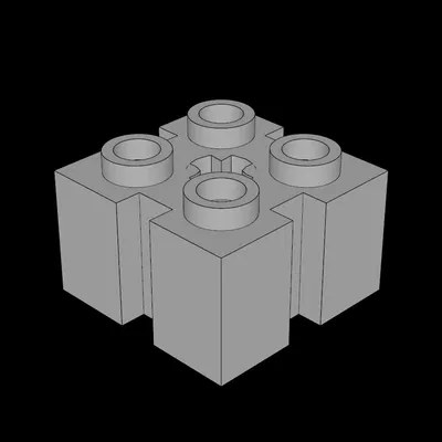 Gạch Lego Tương Thích (90258.dat) 2 x 2 có Khe và Lỗ Trục