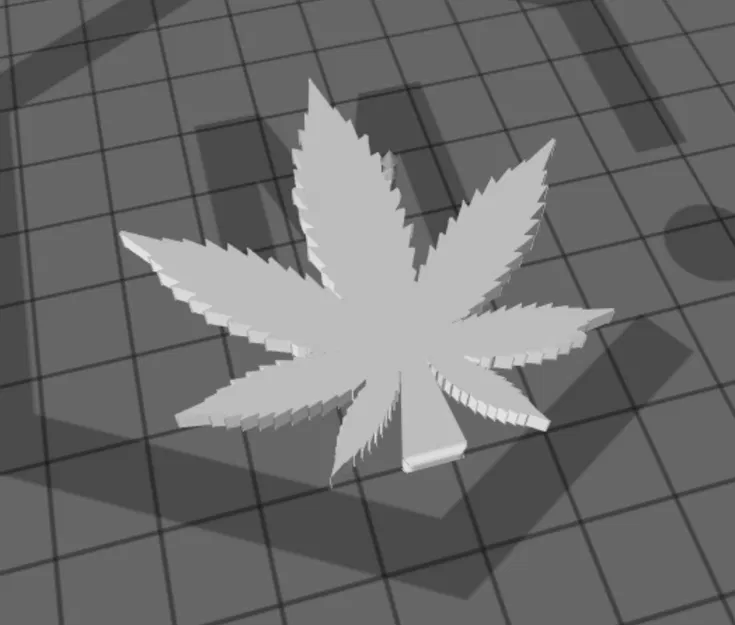 Biểu tượng lá "weed" (không có lỗ móc khóa) - Image 1