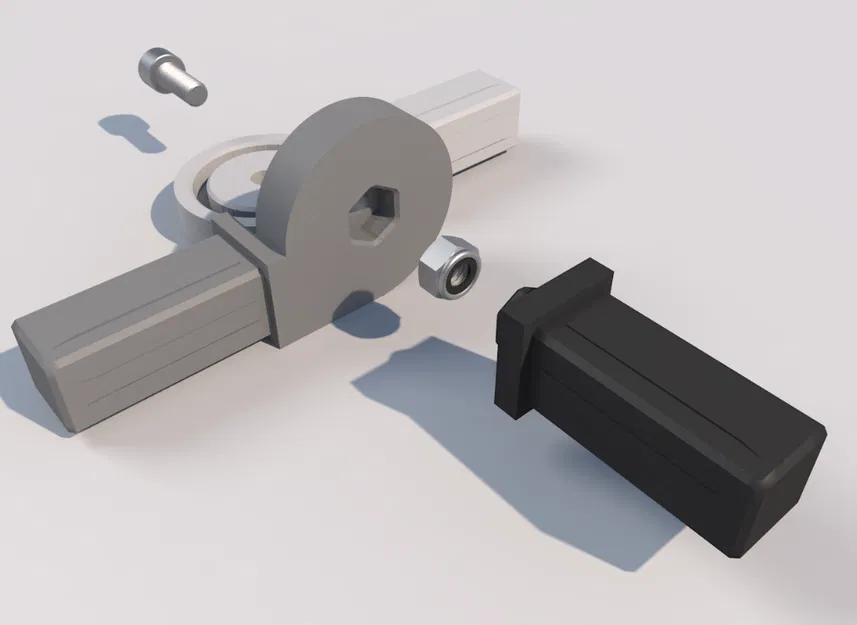 Khớp nối góc xoay cho ống nhôm vuông 20x20mm (dày 2mm) - Image 9