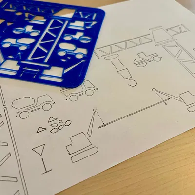 Khuôn Vẽ / Mẫu Vẽ Công Trường Xây Dựng (4 kích thước)