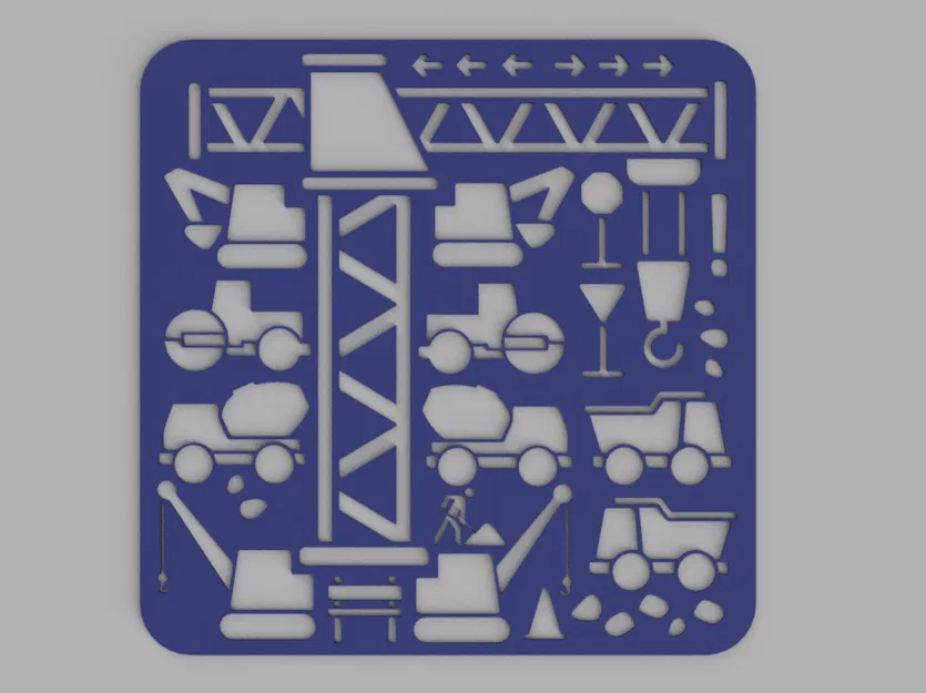 Khuôn Vẽ / Mẫu Vẽ Công Trường Xây Dựng (4 kích thước) - Image 2