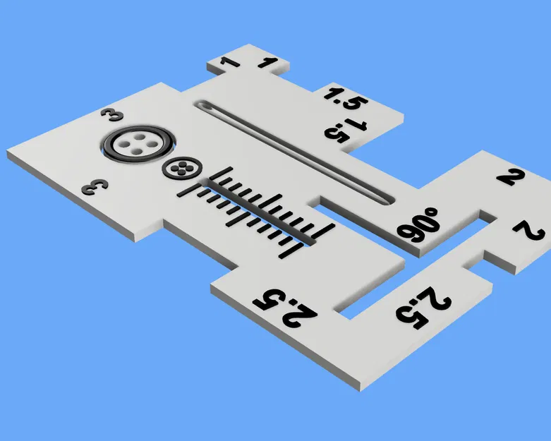 Thước Đo Đường May / Vải Vải Dáng Thẻ Bài Kèm Kim và Nút Khẩn Cấp - Image 2