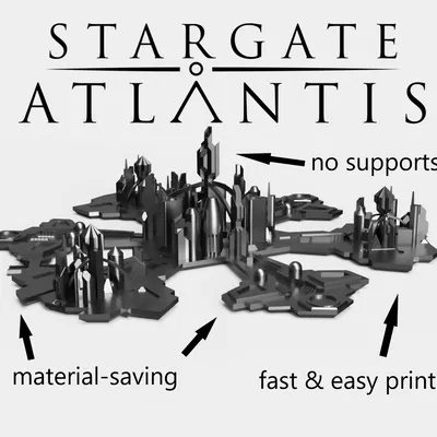 Mô hình Cổng không gian Atlantis (In dễ dàng, không cần hỗ trợ!)