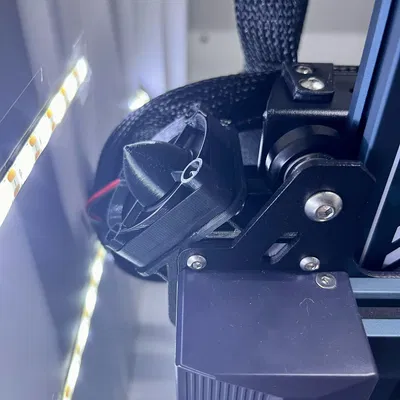 Clip'n'Cool: Đế gắn quạt 40mm không cần dụng cụ cho motor stepper trục X của Elegoo Neptune 3 và 4 Series