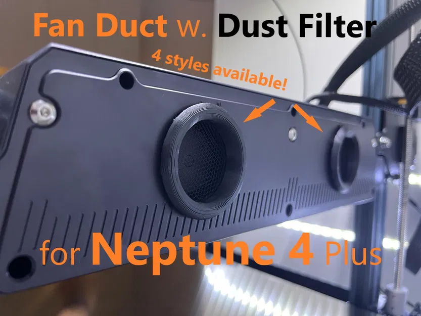Ống quạt 4 kiểu có lọc bụi cho Elegoo Neptune 4 Plus - Image 1