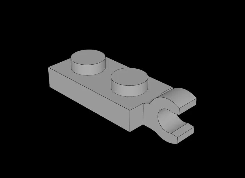 Tấm Lego Tương Thích (63868.dat) 1 x 2 với Kẹp Ngang Ở Cuối (Kẹp C Dày) - Image 1