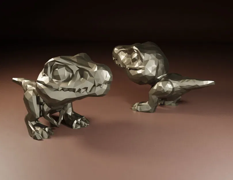 Khủng Long Bạo Chúa T-Rex Nhỏ Dễ Thương - Chi Tiết và Low Poly - Image 1