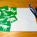 Thẻ Stencil Khủng Long Dino Stencil Cards - Thumbnail 1