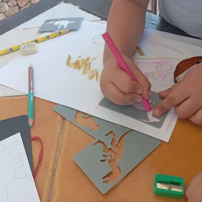 Thẻ Stencil Khủng Long Dino Stencil Cards