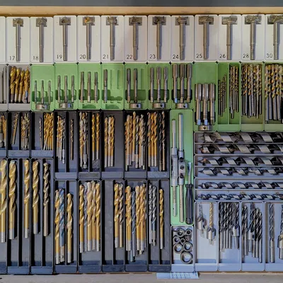 Bộ sưu tập giá đỡ dụng cụ Gridfinity 3: Mũi khoan, mũi doa và ngăn kéo taro