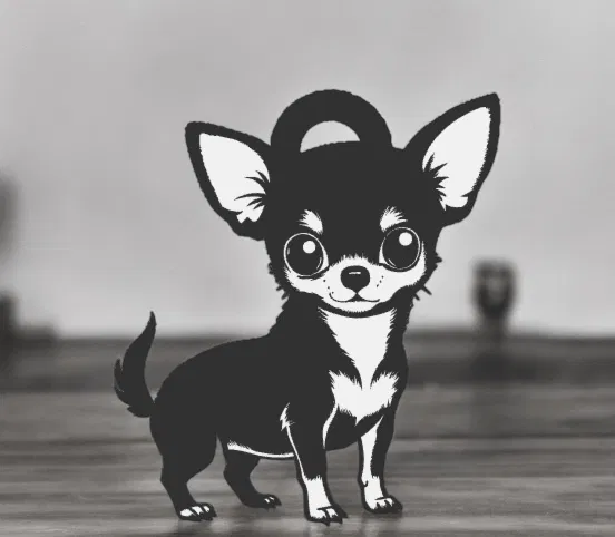 Móc Khóa Chó 2D Đơn Giản - Image 1