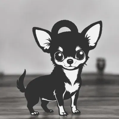 Móc Khóa Chó 2D Đơn Giản