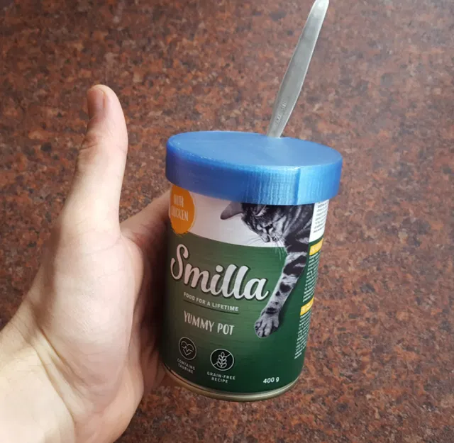 Nắp Đậy Lon Thức Ăn Cho Chó/Mèo Có Nĩa - 2 Phiên Bản - Image 3