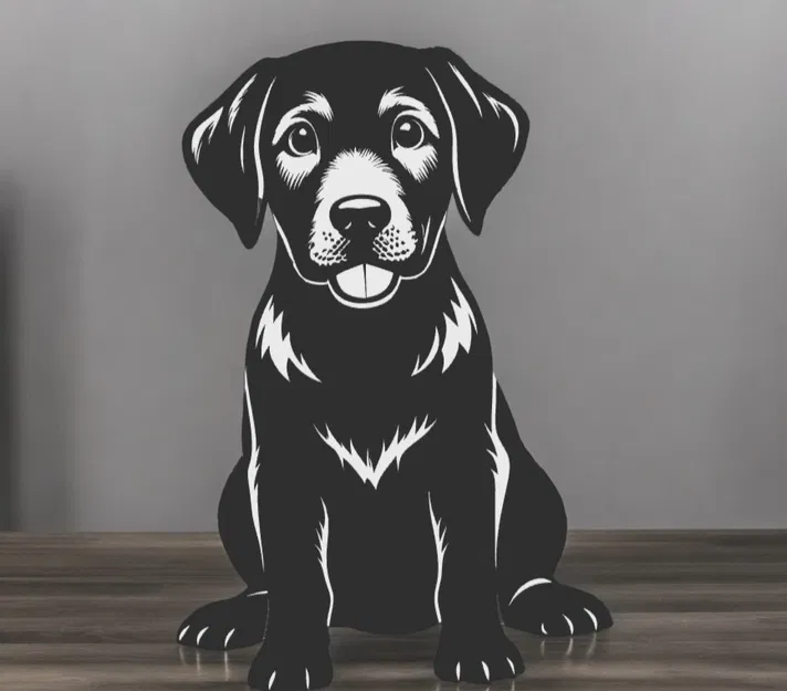 Trang trí tường 2D hình chó độc đáo - Image 3