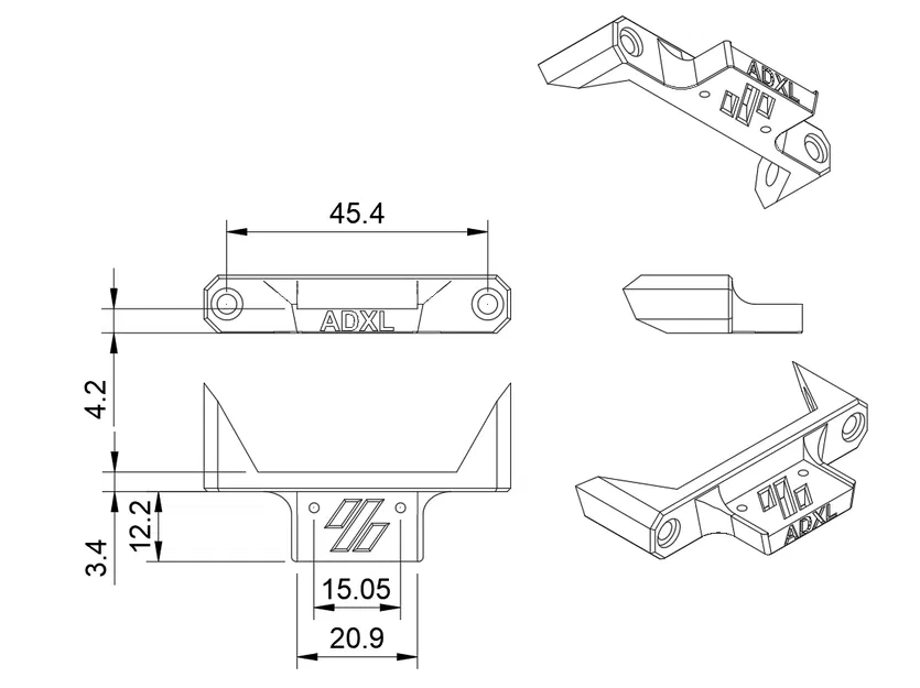 Giá đỡ ADXL345 mặt trước cho VORON 2.4 SB - Image 2