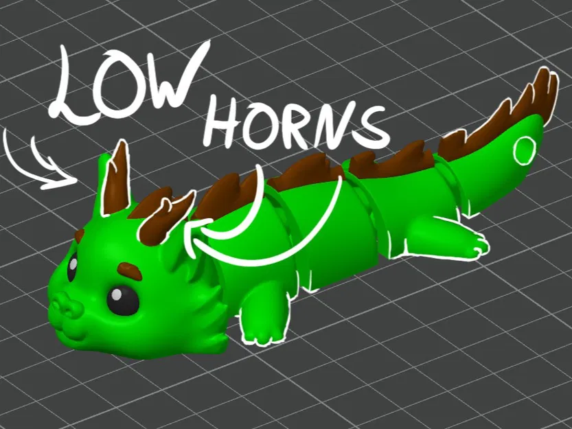 Rồng Rừng - Móc Khóa Nhân Vật Khớp Nối (Sừng Thấp) - Image 1