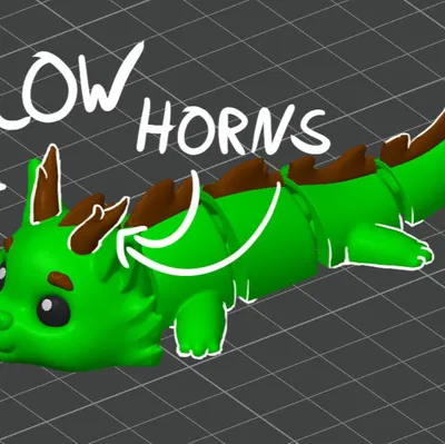 Rồng Rừng - Móc Khóa Nhân Vật Khớp Nối (Sừng Thấp)