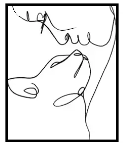 Tranh vẽ nét Nữ và Mèo - Image 1