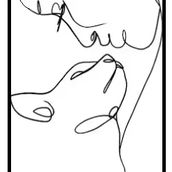 Tranh vẽ nét Nữ và Mèo