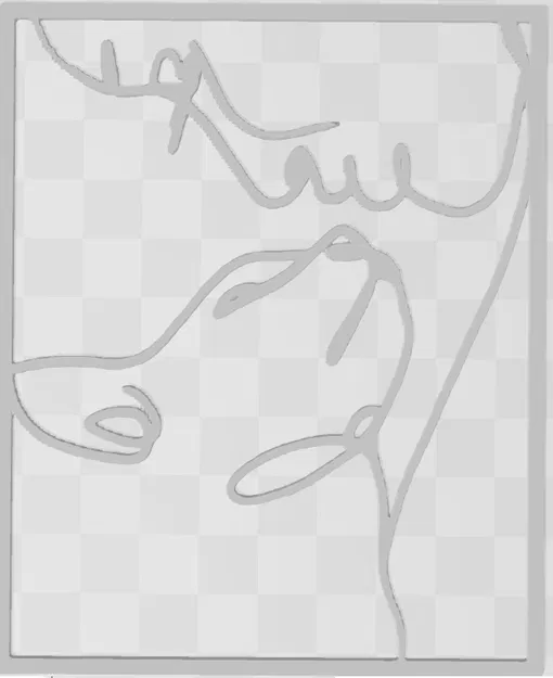 Tranh vẽ nét Nữ và Mèo - Image 2