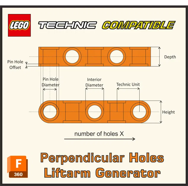 Thanh Nối Tương Thích LEGO Technic Lỗ Vuông Góc - Image 1
