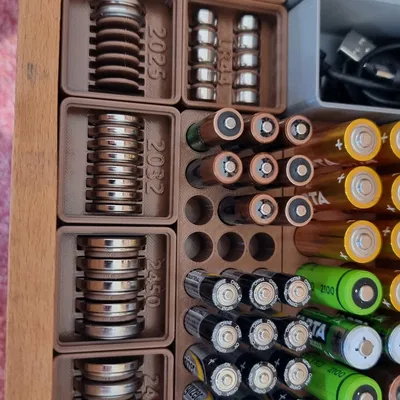 Hộp đựng pin cúc áo cho Gridfinity - Có nhãn