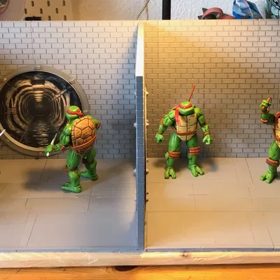 Mô hình Hầm cống Ninja Rùa / Bộ đồ chơi phiên bản Tủ IKEA Billy 80cm