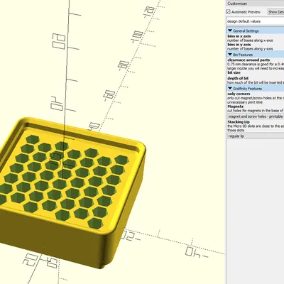 Hộp lục giác tùy chỉnh bằng OpenSCAD cho Gridfinity