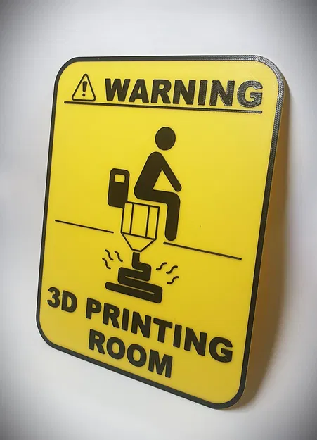 Biển Cửa Toilet - Cảnh Báo! Phòng In 3D - Image 1
