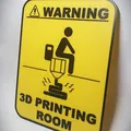 Biển Cửa Toilet - Cảnh Báo! Phòng In 3D - Thumbnail 1