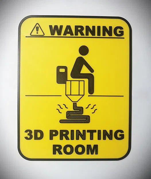 Biển Cửa Toilet - Cảnh Báo! Phòng In 3D - Image 2