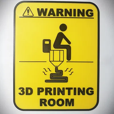 Biển Cửa Toilet - Cảnh Báo! Phòng In 3D
