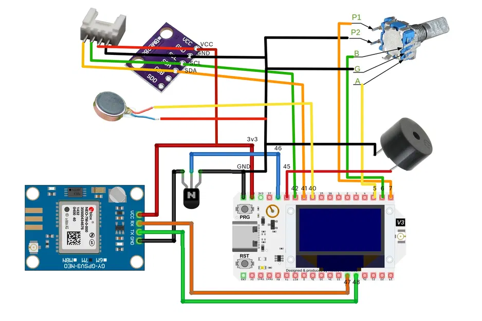 Vỏ case Heltec LoRa32 V3 Meshtastic có sẵn Encoder/Buzzer/Vibro/GPS/Cảm biến môi trường/Kẹp dây/Hỗ trợ bàn phím M5Stack CardKB - Image 5