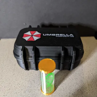 Hộp Mini và Mẫu T-Virus Umbrella Corporation Resident Evil