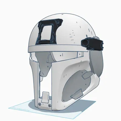 Mũ trụ Mandalorian Chiến thuật có chỗ gắn Laser