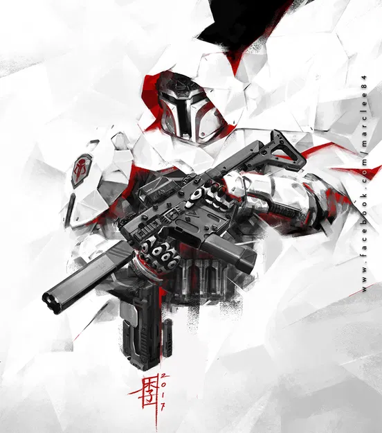 Mũ trụ Mandalorian Chiến thuật có chỗ gắn Laser - Image 2