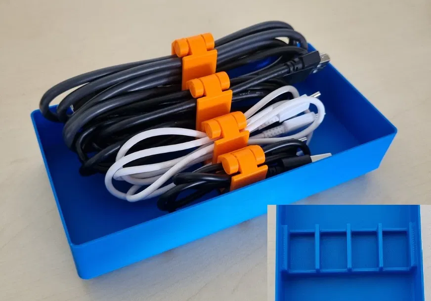 Hộp lưu trữ Gridfinity 2x4 cho Bộ tổ chức / Kẹp cáp - Image 1