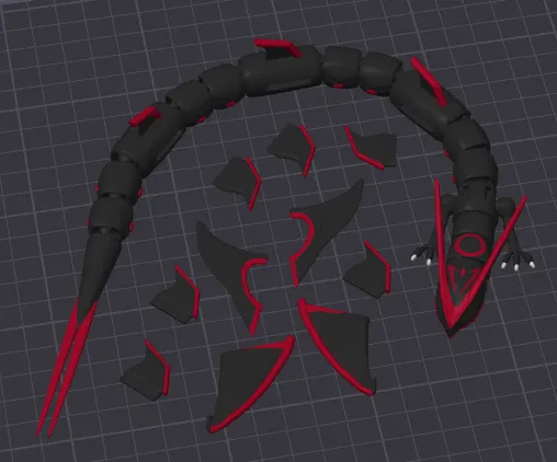 Mô hình Rayquaza Shiny Mega 3 Màu Flexi Có Nam Châm - Image 3