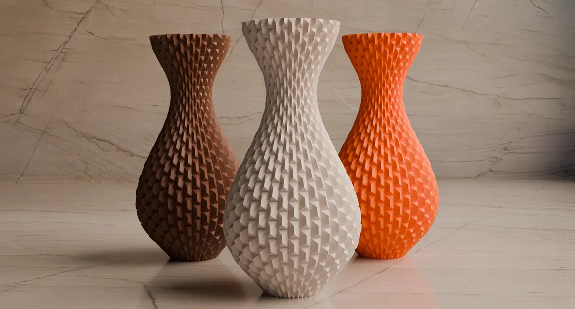 Chậu Hoa Văn Chữ Nhật Độc Đáo - In 3D - Image 1