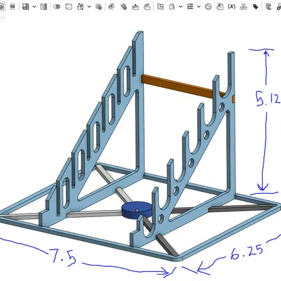 Kệ trưng bày dao bỏ túi 6 ngăn cho dao EDC kích thước thường ở vị trí mở