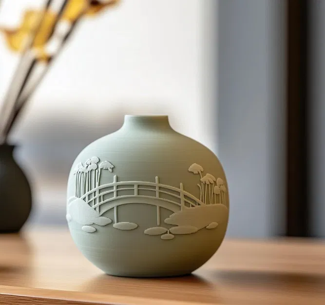 Bình Hoa Cầu Nhật Bản - Trang Trí Nhà Cửa Thanh Lịch - Image 1