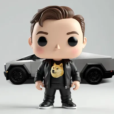 Mô Hình Elon Musk Phong Cách Funko Áo Doge Meme "Không Bao Gồm Cyber Truck"