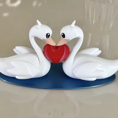 Thiên Nga Valentine Tạo Hình Trái Tim