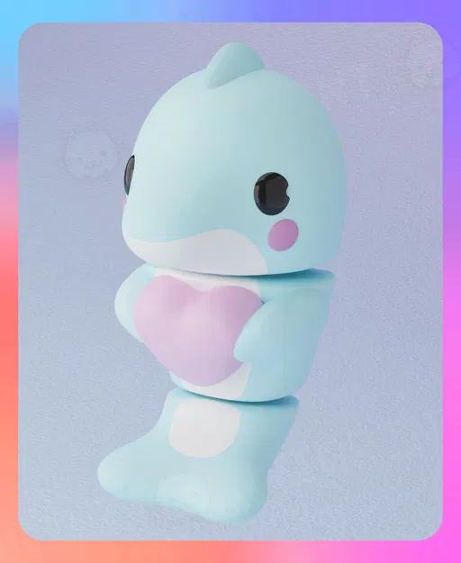 Cá Heo Dẻo và Móc Khóa Trái Tim Valentine - Image 1