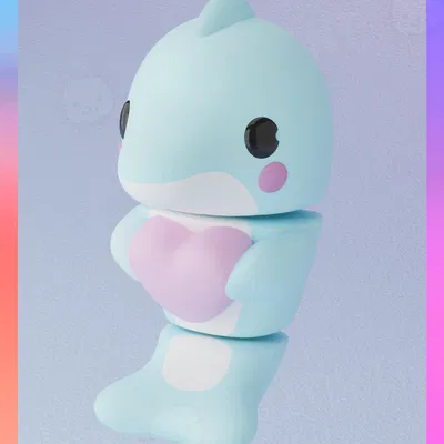 Cá Heo Dẻo và Móc Khóa Trái Tim Valentine